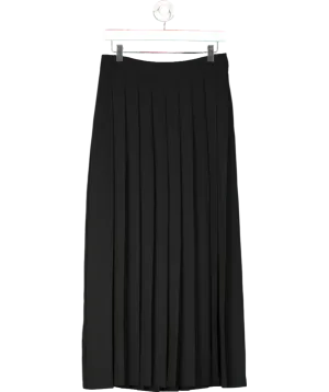 Arket Black Pleated Midi Skirt UK 8
