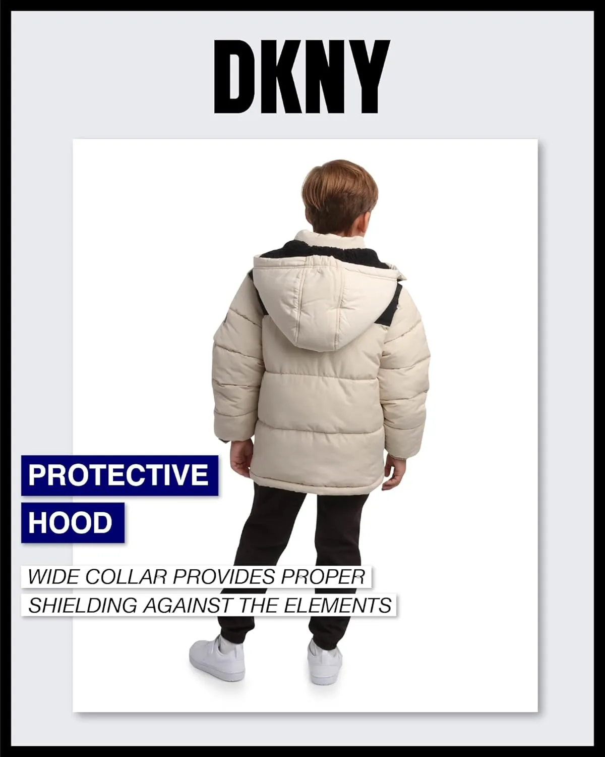 DKNY Boys' Puffer Jacket - Heavyweight Sherpa Fur Lined Hooded Winter Coat - Water Resistant Bubble Jackets for Boys (8-20)