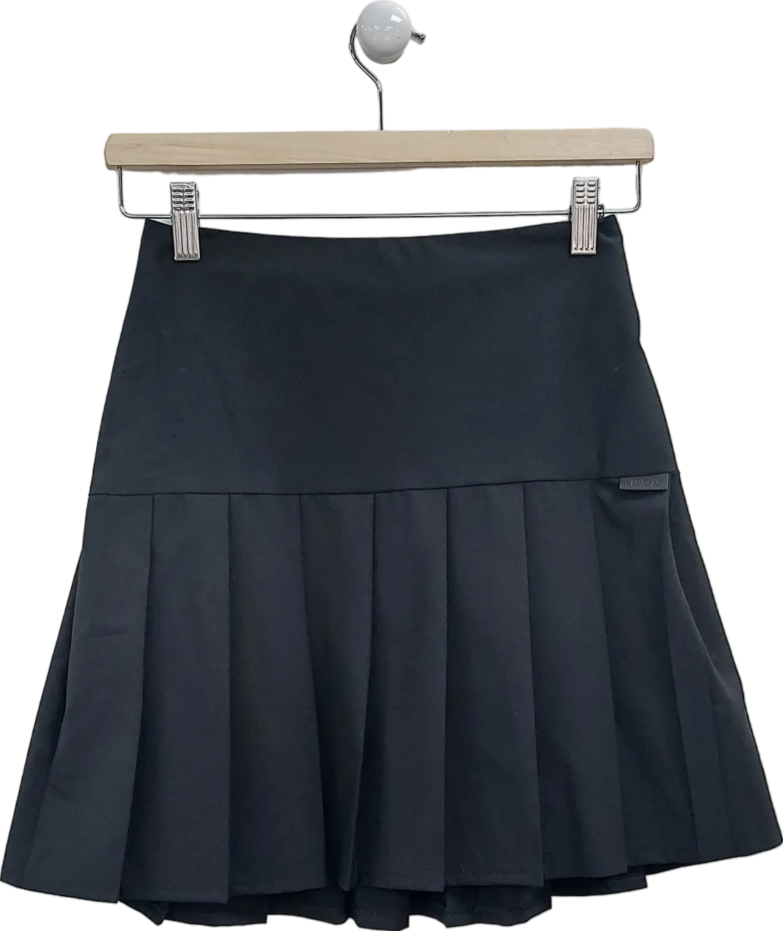 HUGO BOSS Black Pleated Mini Skirt UK 4