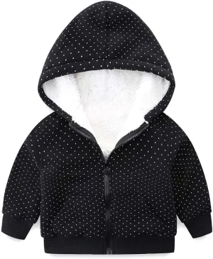 Mud Kingdom Boys Girls Full-Zip Hooded Sweatshirt Fur Lined Funny Pattern 6 Months-8 Years