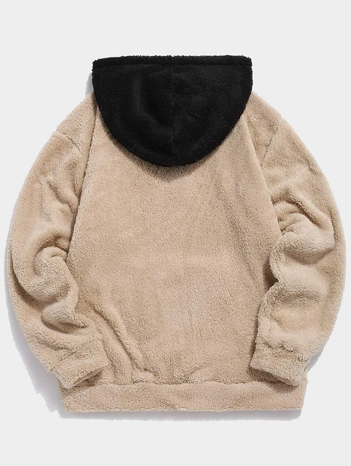 Runcati Mens Fuzzy Sherpa Pullover Hoodie Sweatshirts Long Sleeve Sport Front Pocket Military Fall Outwear Winter Hooded