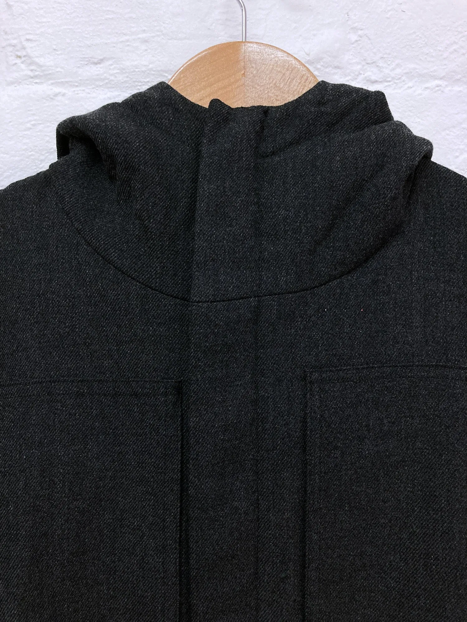 Ryuichiro Shimazaki Homme dark grey wool multi (eight) pocket hooded coat - M
