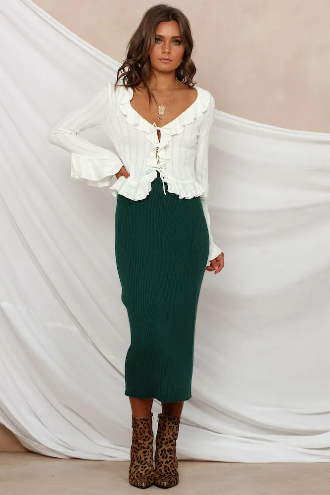 Wild And Free Midi Skirt Forest Green