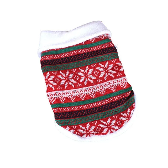 Winter Deer Snow Warm Puppy Soft Knitted Vest For Small Dogs