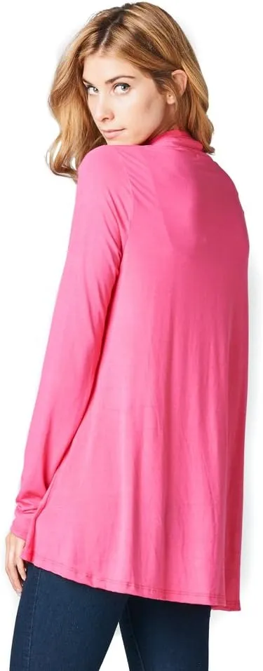 Women Casual Open Front Long Sleeve Lightweight Softest Viscose Made from Bamboo Cardigan