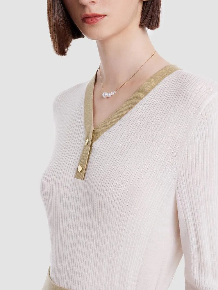 Woolen Knitted Top And Pleated Skirt Two-Piece Suit